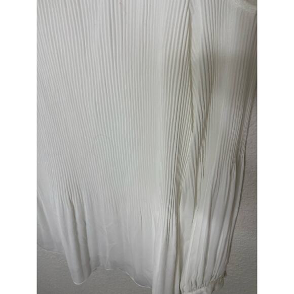 Adrianna Papell White Long Sleeve Tunic Flowy Shirt Womens size medium - Picture 2 of 5